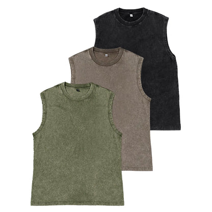 Cotton Workout Tank Tops Unisex Sleeveless Tees