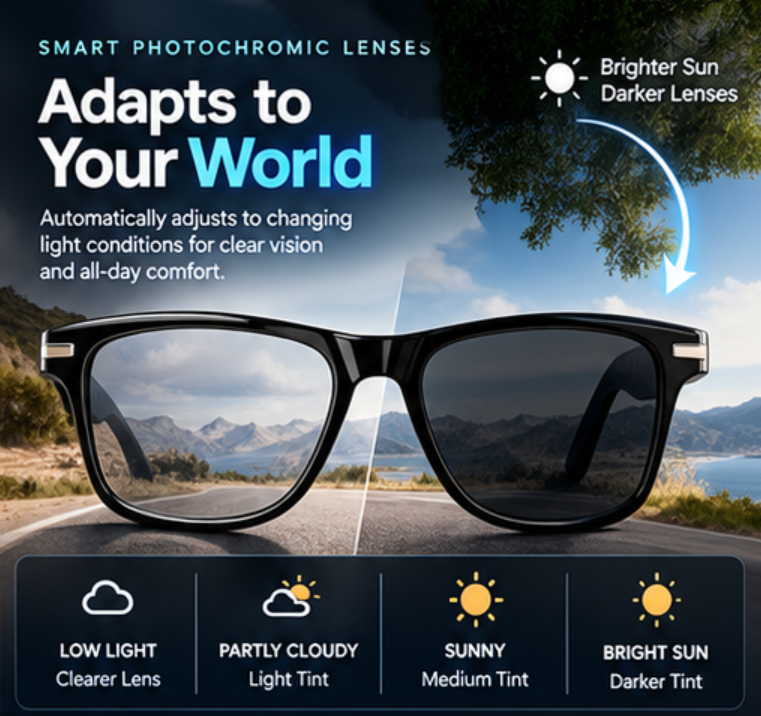 AI Interpretation Smart Glasses, with 33 Languages, Chat GPT,Audio Glasses for Men And Women