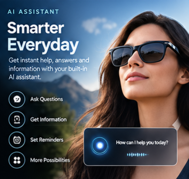 AI Interpretation Smart Glasses, with 33 Languages, Chat GPT,Audio Glasses for Men And Women