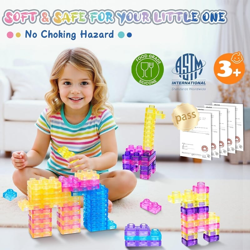 Squishy Multi-color Stacking Jelly Building Blocks Toy