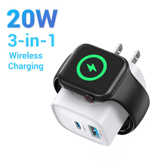 3-in-1 Magnetic Wireless Charger 20W for Apple Watch & iPhone