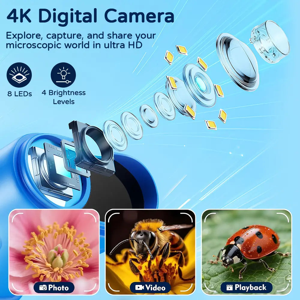 Kids Microscope with Camera & 1000X Zoom – STEM Gift