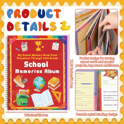 📔School Memory Book for Kids Preschools to 12th Grade