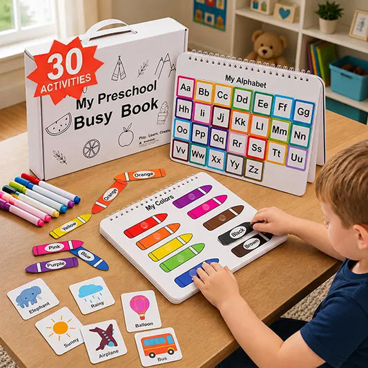 📚👶Mallify Montessori Busy Book for Kids – 30 Learning Activities🎨