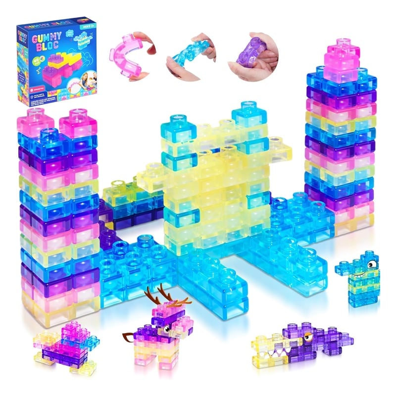 Squishy Multi-color Stacking Jelly Building Blocks Toy