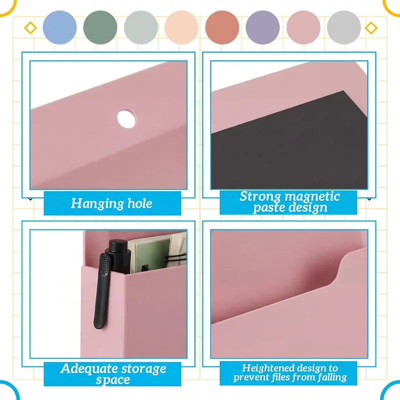 Magnetic Wall File Organizer Magnetic Wall File Holder Refrigerator Magazine Holder