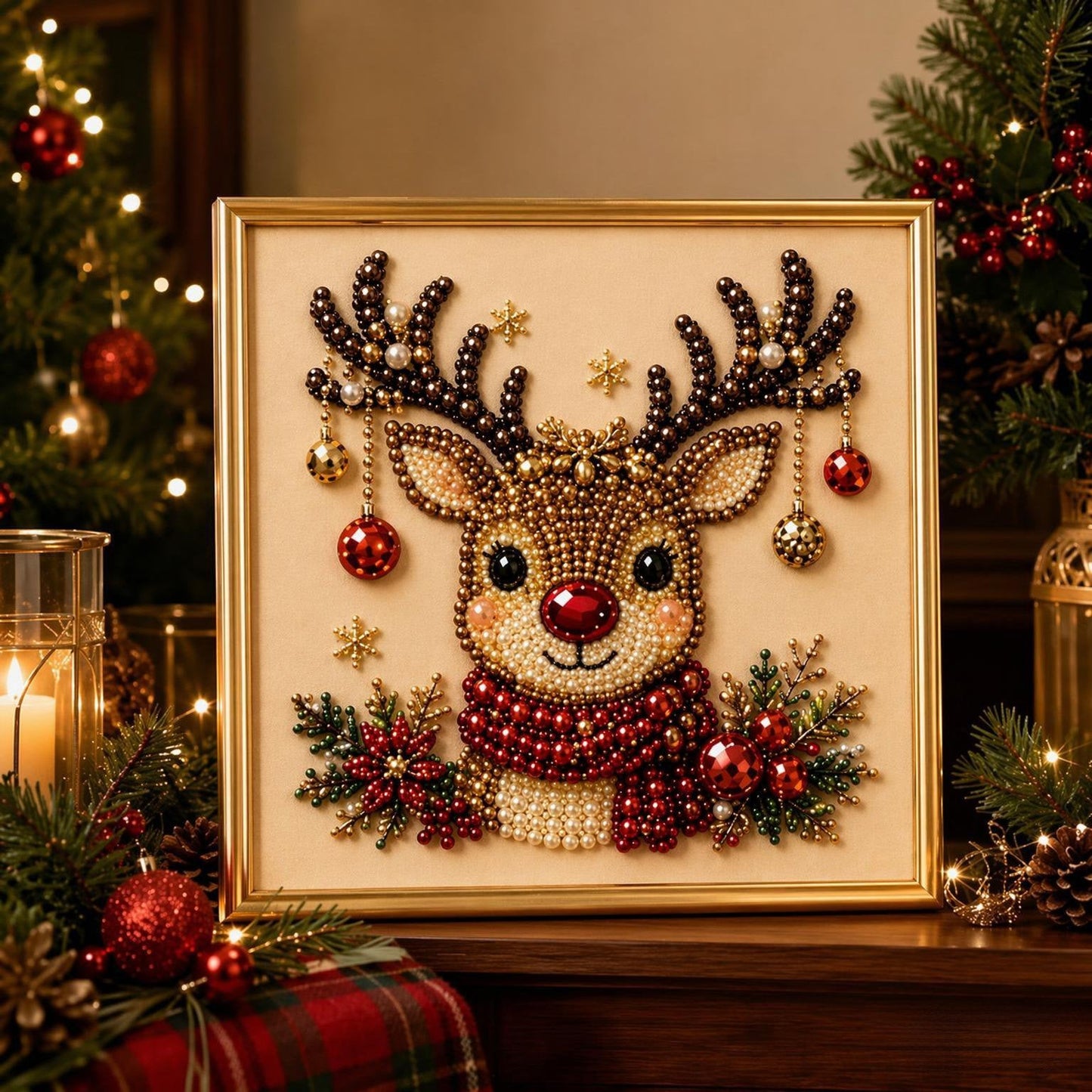 🎄 LAST DAY 49% OFF – Premium 3D Pearl Christmas Diamond Painting Art Kit | Luxury Flocked Canvas with Scratch-Resistant Non-Fading Pearl Beads DIY Holiday Decor 🎅⛄️❄️