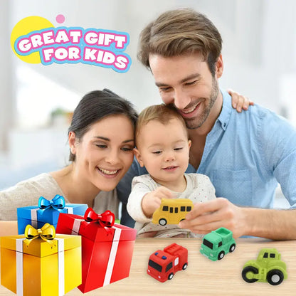 6PCS Bath Cars,Traffic Vehicles and Construction Vehicles, Light Up Bath Toy for Toddler