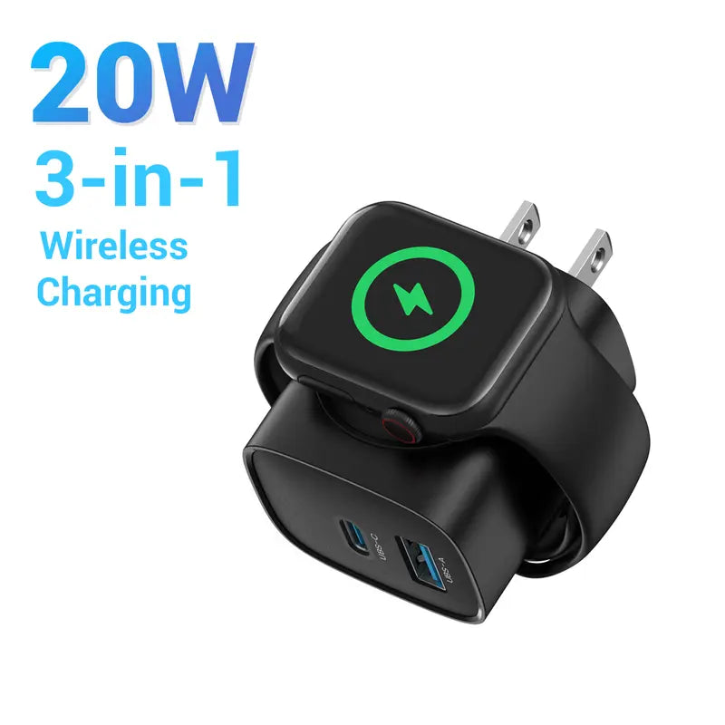 3-in-1 Magnetic Wireless Charger 20W for Apple Watch & iPhone