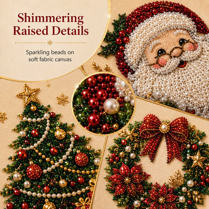 🎄 LAST DAY 49% OFF – Premium 3D Pearl Christmas Diamond Painting Art Kit | Luxury Flocked Canvas with Scratch-Resistant Non-Fading Pearl Beads DIY Holiday Decor 🎅⛄️❄️