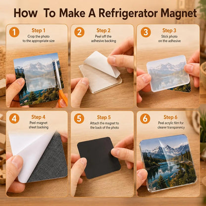 Clear Acrylic DIY Fridge Magnets Kit for Crafts & Decor