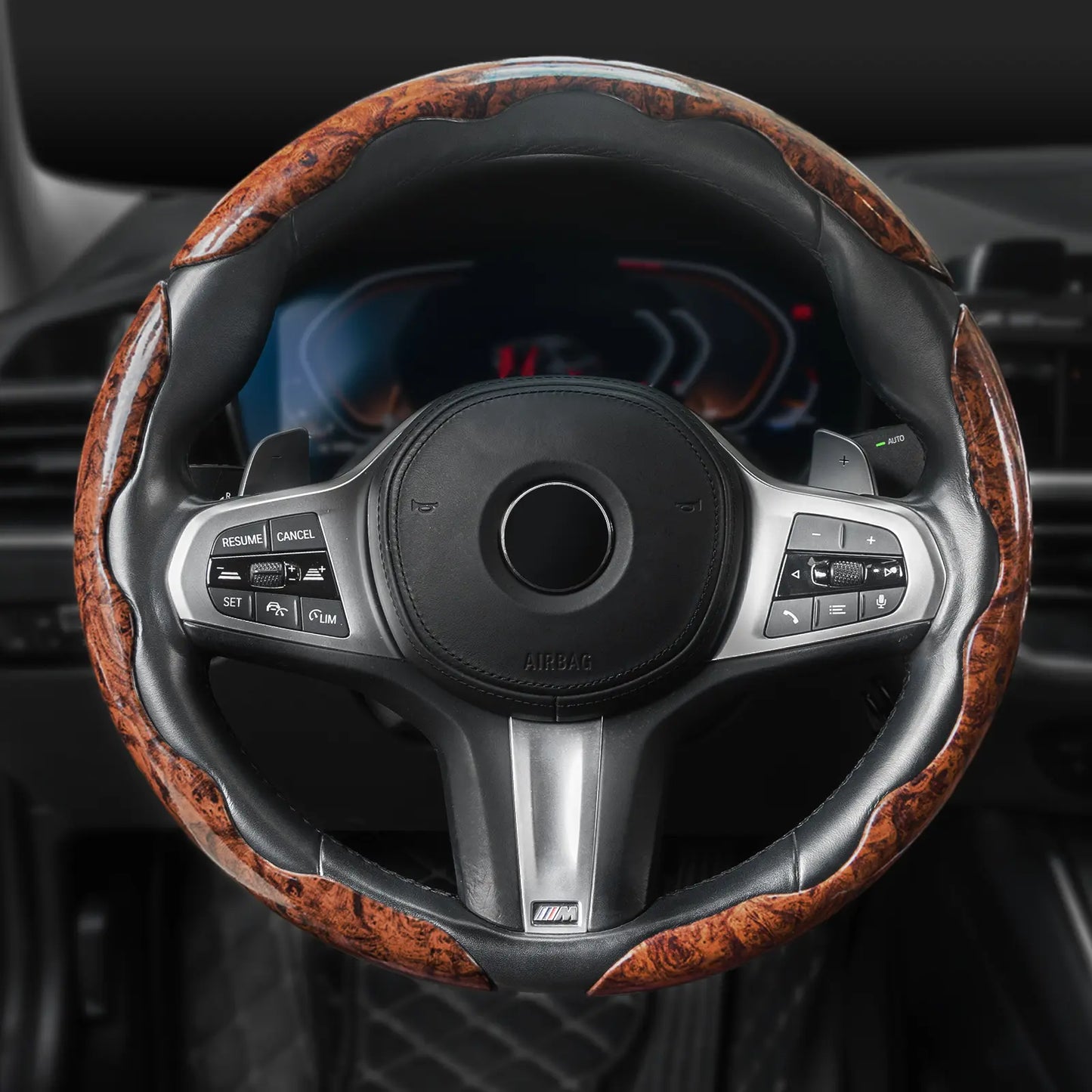 Non-Slip Car Steering Wheel Cover for 15 Inch Wheels