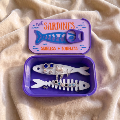 🐟 Sardine Jewelry Travel Case – Cute Fish Tin Organizer for Rings, Earrings & Necklaces
