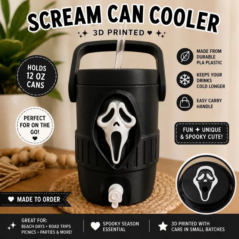 Scary Horror Ghost Halloween Mini-Cooler Drink Holder: Style Can Cooler