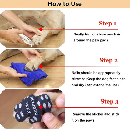 Waterproof Anti-Slip Dog Paw Protectors – Durable Traction Pads in Black, Pink, Blue